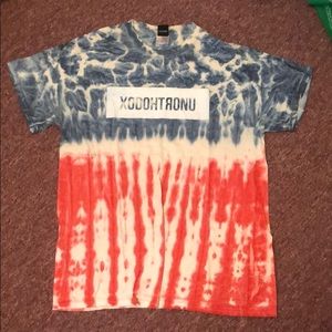 Xodohtronu Red White Blue Tie Dye T Shirt
